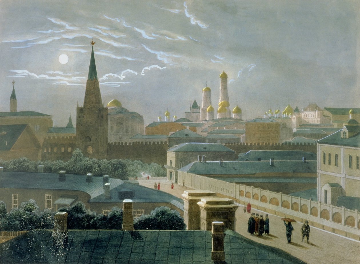 Kilátás a moszkvai Kremlre, 1840-es évek alkotó: Paul Marie Roussel
