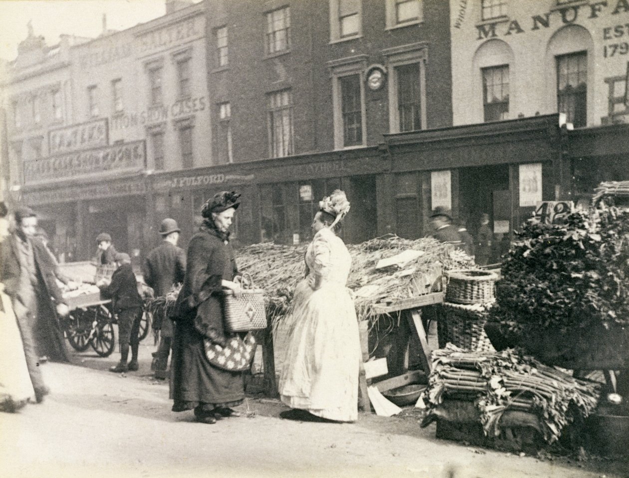 Street Traders Londonban, The New Cut, 1893 alkotó: Paul Martin