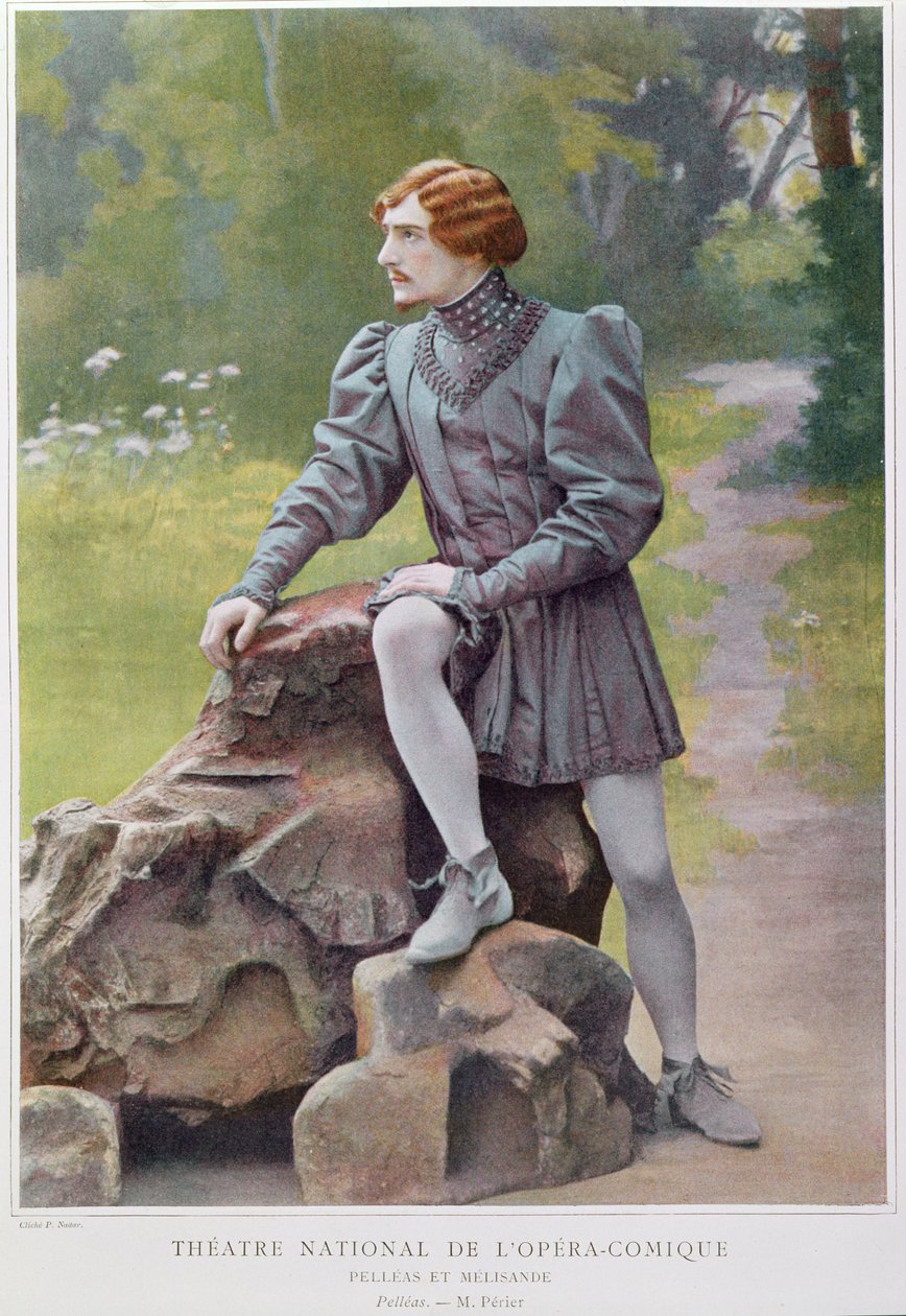 Jean Perier (1869-1954) Pelleas szerepében Claude Debussy (1862-1918) „Pelleas et Melisande” című művében, 1902 (színes fotolit) alkotó: Paul Nadar
