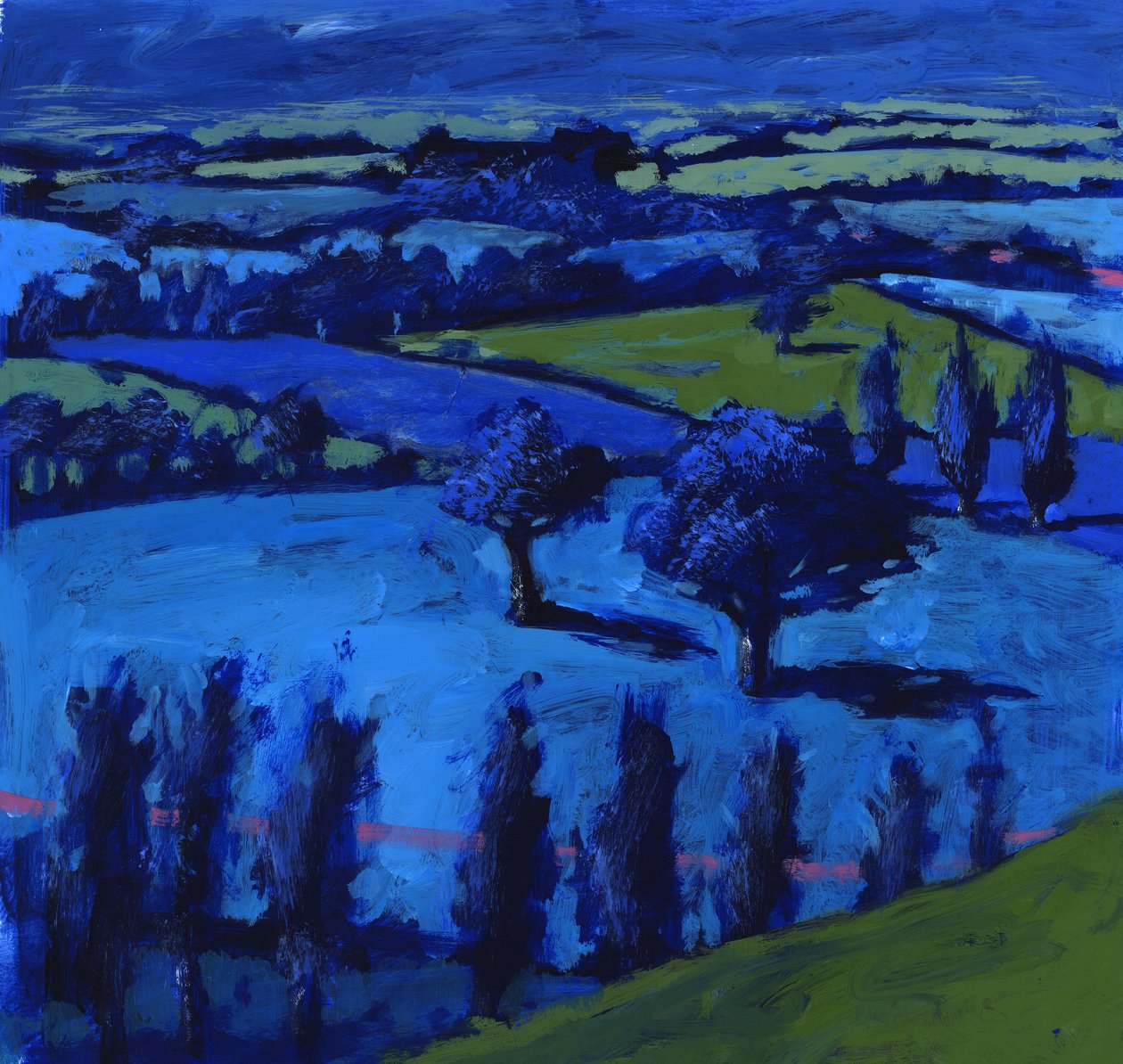 Kék táj, 2009 (akril a táblán) alkotó: Paul Powis