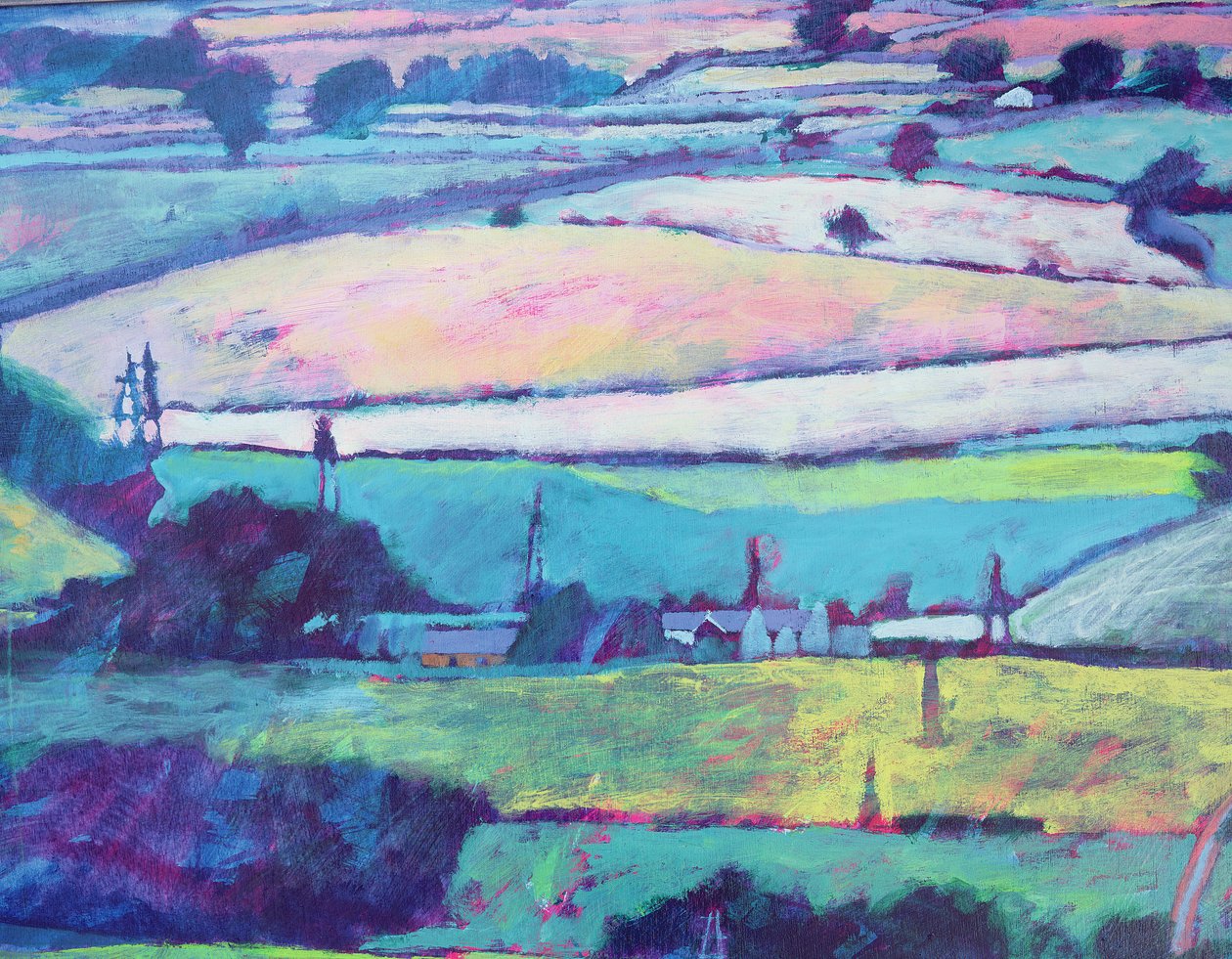 Farm (akril a kártyán) alkotó: Paul Powis