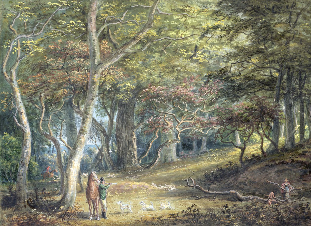 Jelenet a windsori erdőben alkotó: Paul Sandby