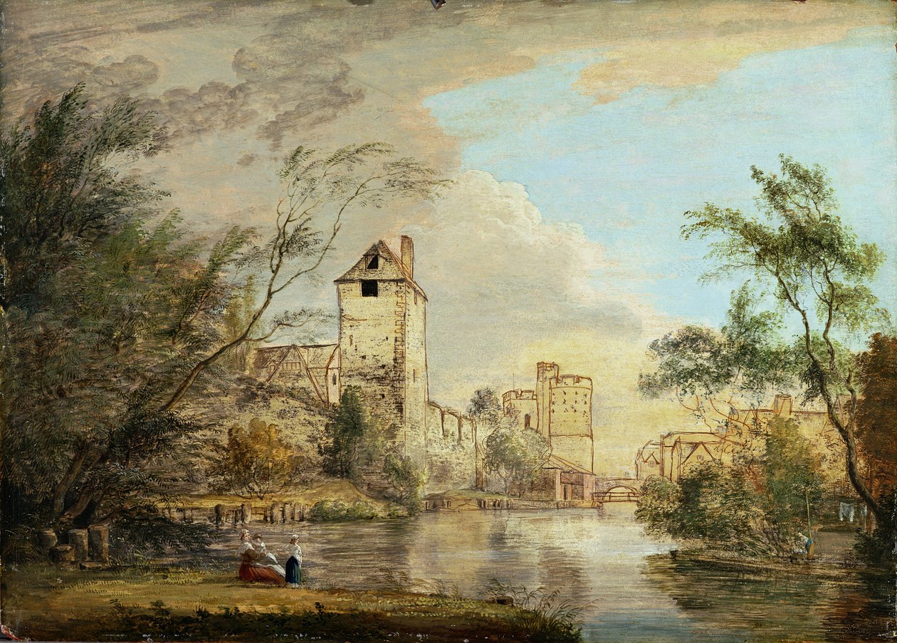 Befejezetlen nézet a West Gate-ről, Canterbury, 1790-1800 körül (toll, barna tinta és olaj papíron) alkotó: Paul Sandby