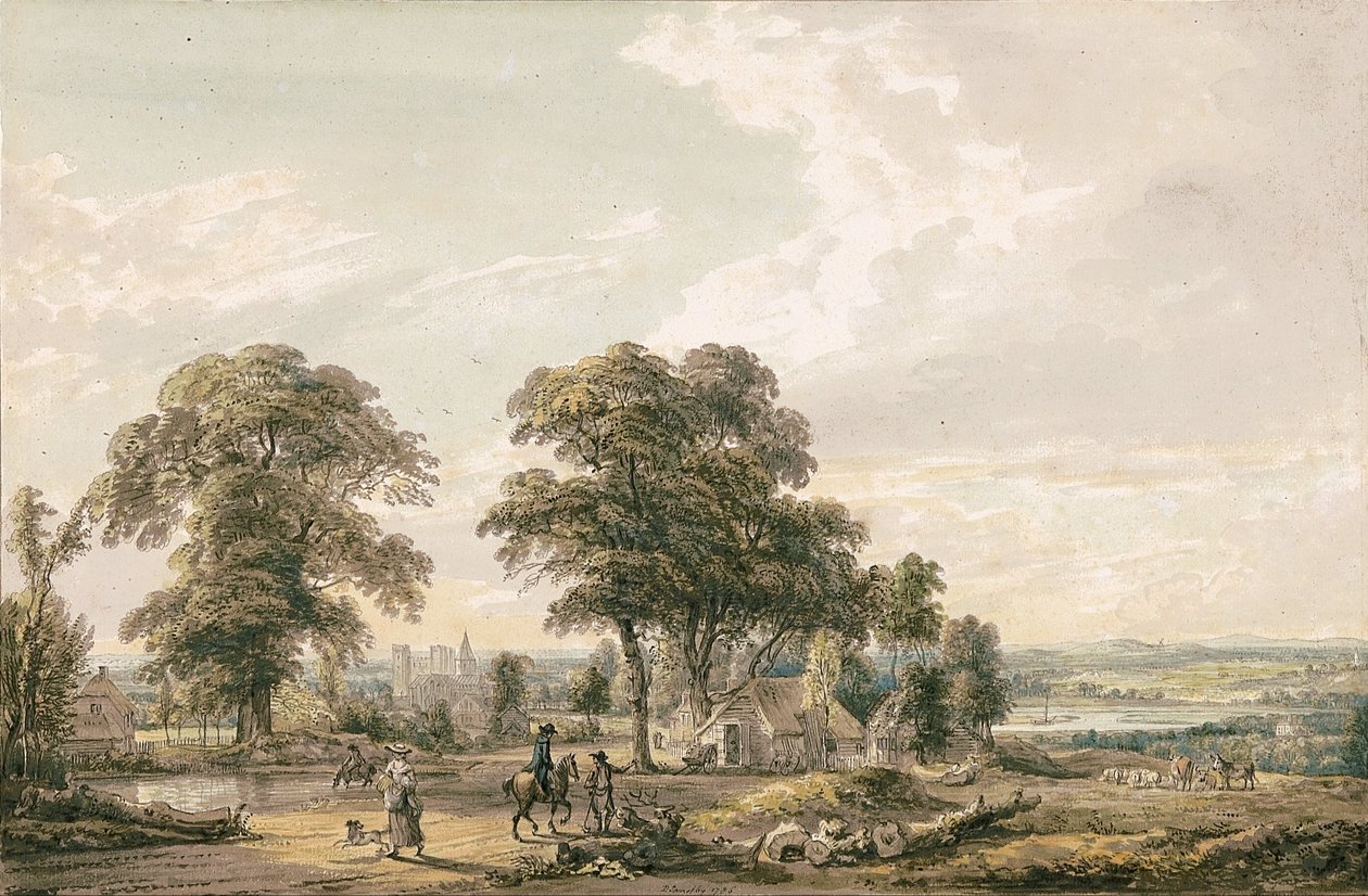 Közeledik Rochester és a Medway felé alkotó: Paul Sandby