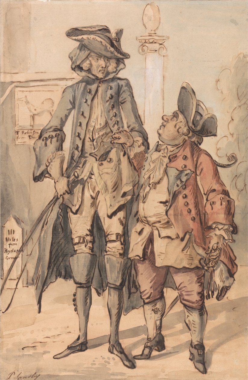George Bubb Dodington és Sir Thomas Robinson karikatúrája alkotó: Paul Sandby