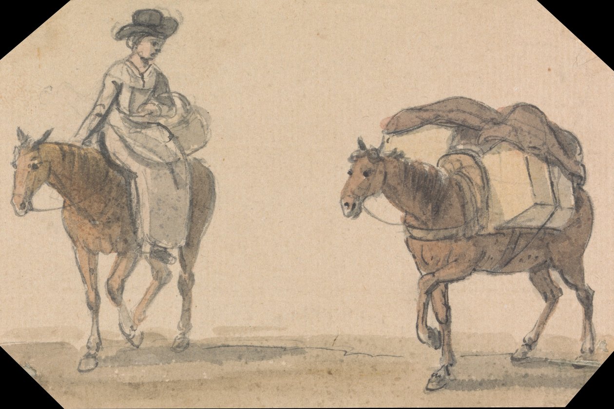 Lány Packhorse -val alkotó: Paul Sandby