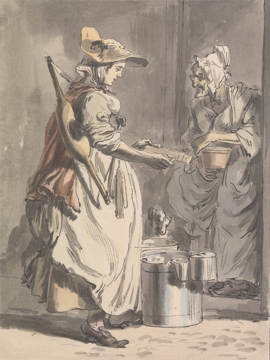 London sír- Egy tejeslány alkotó: Paul Sandby