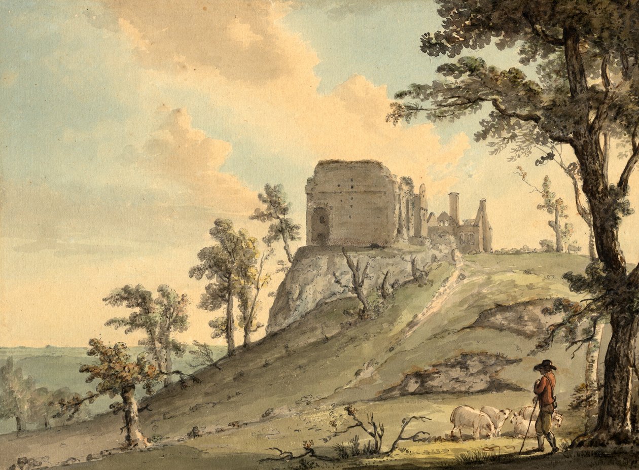 Penllyn kastély (ceruza és akvarell papíron (kártyán)) alkotó: Paul Sandby