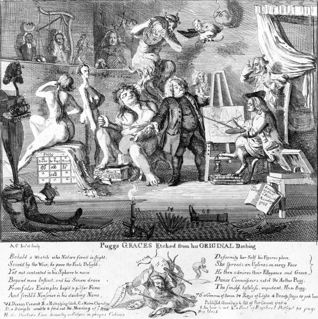 Puggs Graces eredeti rajzai alapján metszve, 1753 alkotó: Paul Sandby
