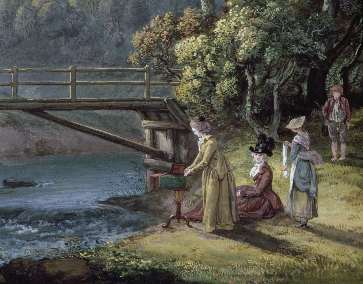 Roslin kastély, Midlothian (wc és gouache papíron) (111945 részlet) alkotó: Paul Sandby