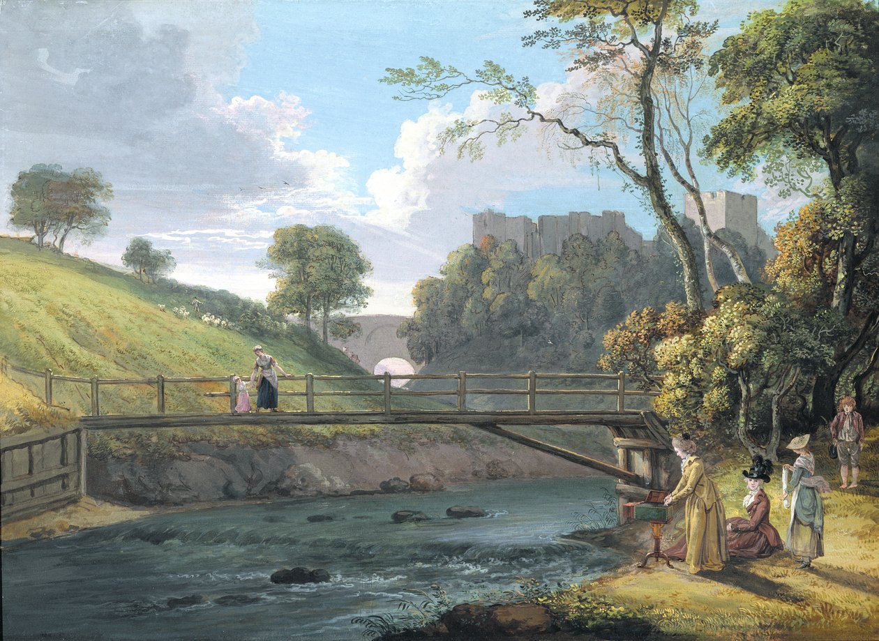 Roslin kastély, Midlothian (wc és gouache papíron) alkotó: Paul Sandby