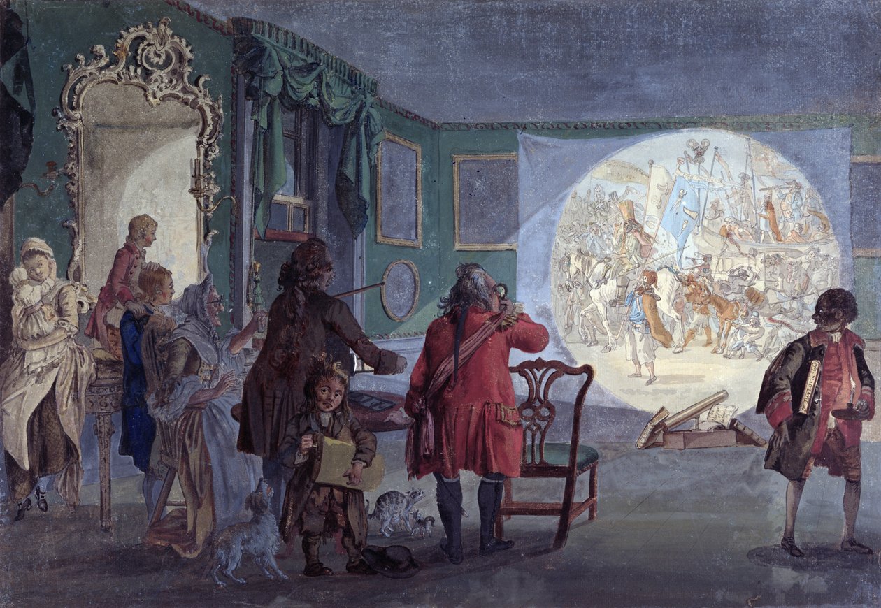 A lámpás diavetítés (színes rézkarc) alkotó: Paul Sandby