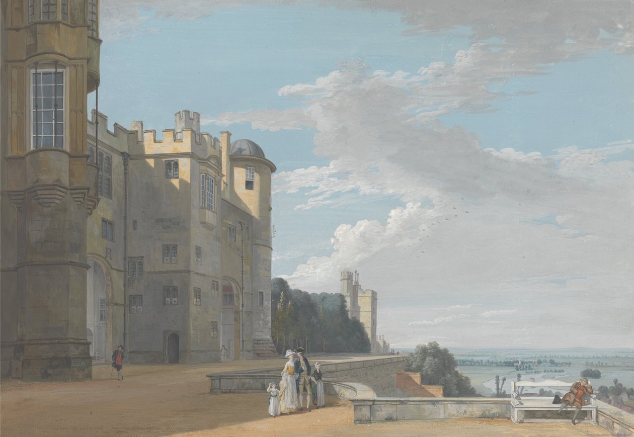 Az északi terasz, Windsor kastély, nyugatra néz alkotó: Paul Sandby