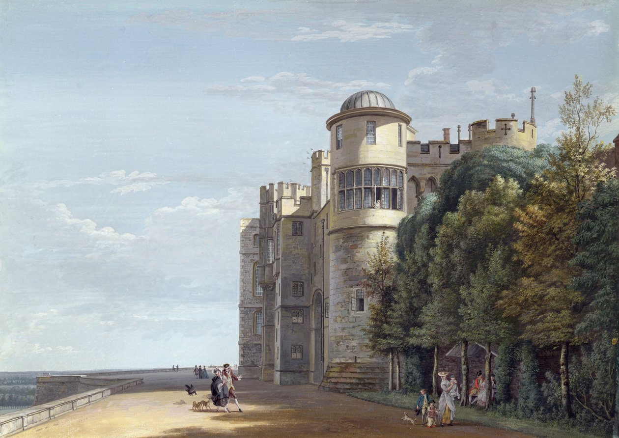 Az északi terasz, a windsori kastély, keletre néz alkotó: Paul Sandby