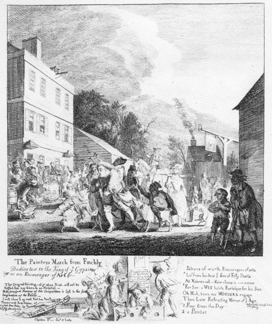 A festő menete Finchleyből, 1753 alkotó: Paul Sandby