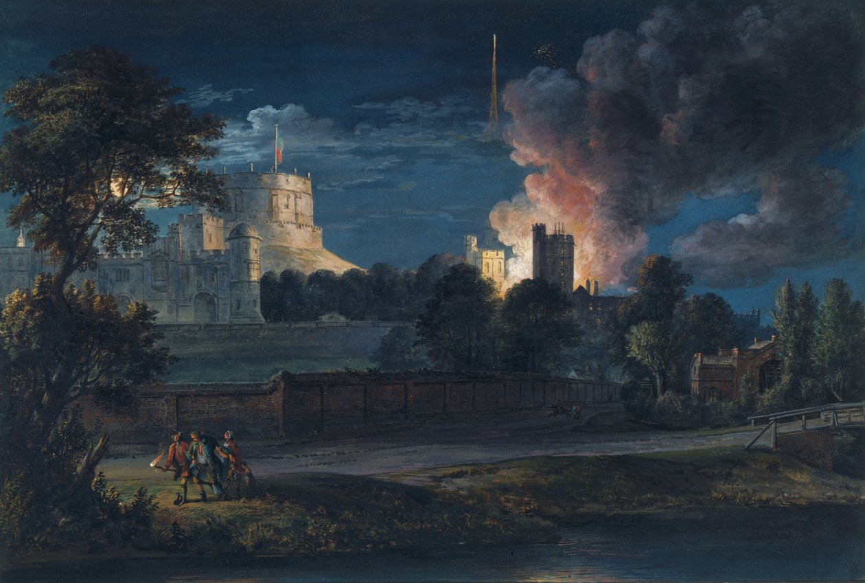 Windsor kastély a Datchet Lane -ből egy örömteli éjszakán, 1768 alkotó: Paul Sandby