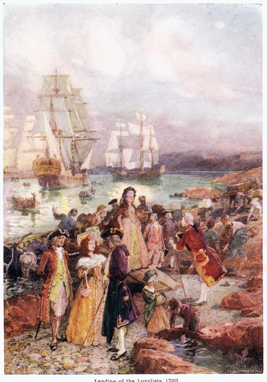 A hűségesek partraszállása 1783-ban alkotó: Paul Sandham