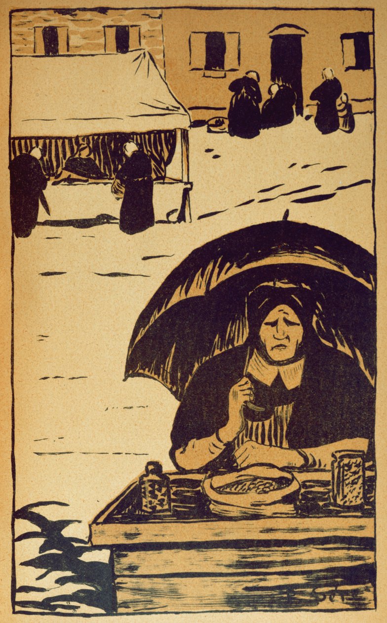 Four Seasons Sellers Bretagne-ban, illusztráció a „La Revue Blanche”-ből, 1894. május alkotó: Paul Sérusier