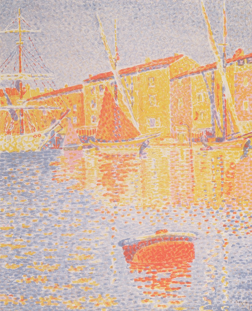 Bója, St. Tropez kikötője, 1894 (színes litó) alkotó: Paul Signac
