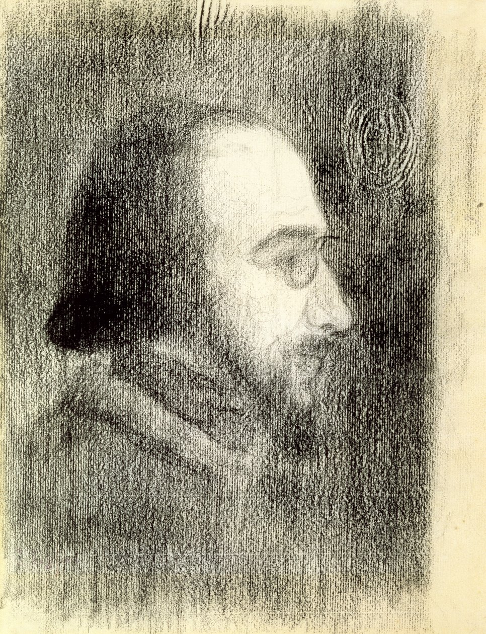 Erik Satie (1866-1925) 1886 körül (kréta papíron) alkotó: Paul Signac