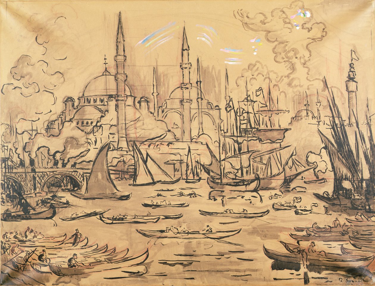 Hagia Sophia, Isztambul (wc papíron) alkotó: Paul Signac