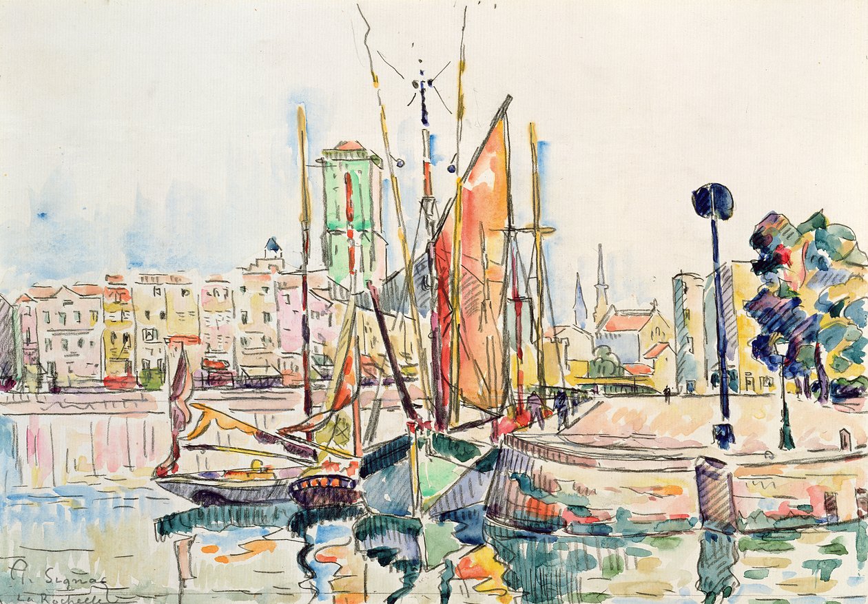 La Rochelle: Hajók és házak (wc papíron) alkotó: Paul Signac