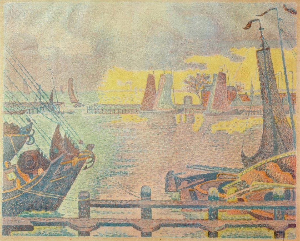 Hajók Flushingban alkotó: Paul Signac