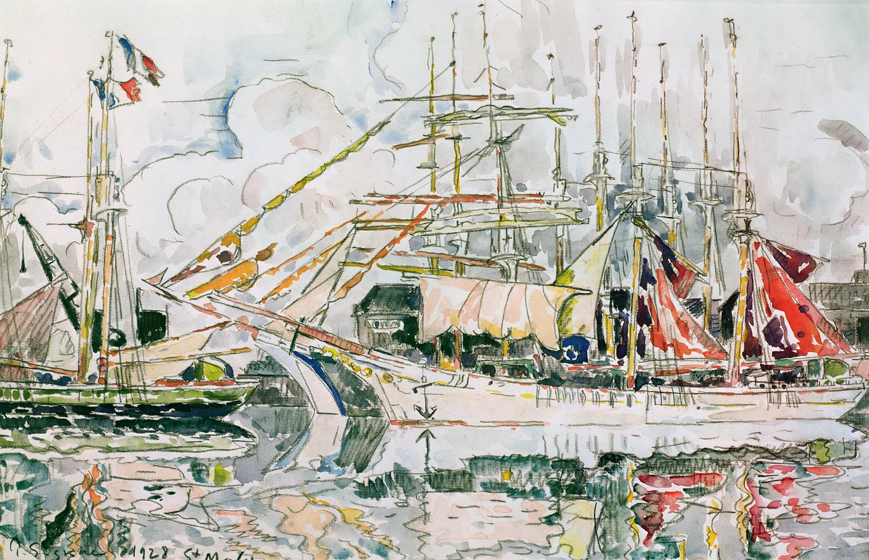 Saint-Malo, 1928 (ceruza és wc papírra) alkotó: Paul Signac