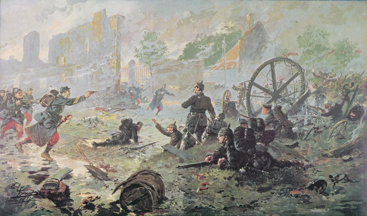A támadás Mailly-le-Camp-nál, az első marne-i csata során, 1914 alkotó: Paul Thiriat