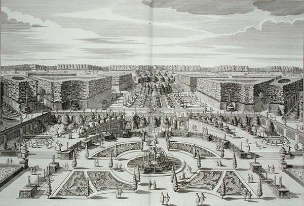 A berlini hercegi kastély és kert nagy kaszkádja, Karl Remshard (1678-1735) metszete, megjelent 1711-16 körül (metszet). alkotó: Paul Decker