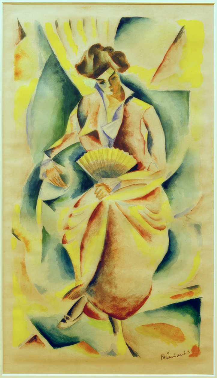 Hölgy legyezővel alkotó: Paul Adolf Seehaus