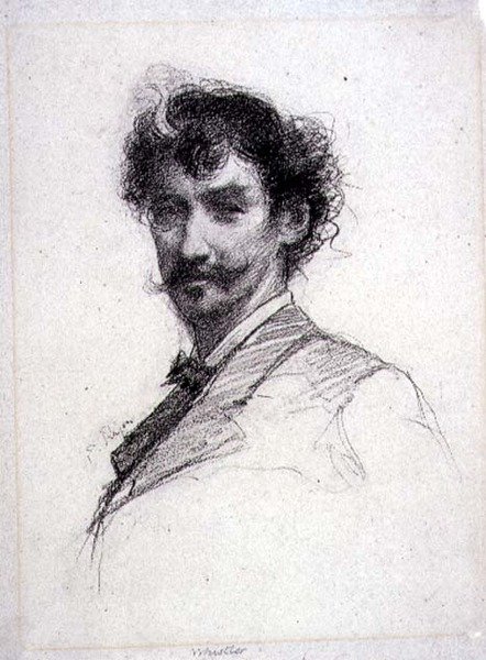James Abbott McNeill Whistler (1834-1903) portréja (mélynyomás) alkotó: Paul Adolphe Rajon