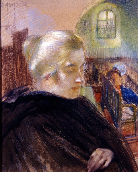 Madame Besnard portréja (pasztell, papír) alkotó: Paul Albert (attr. to) Besnard