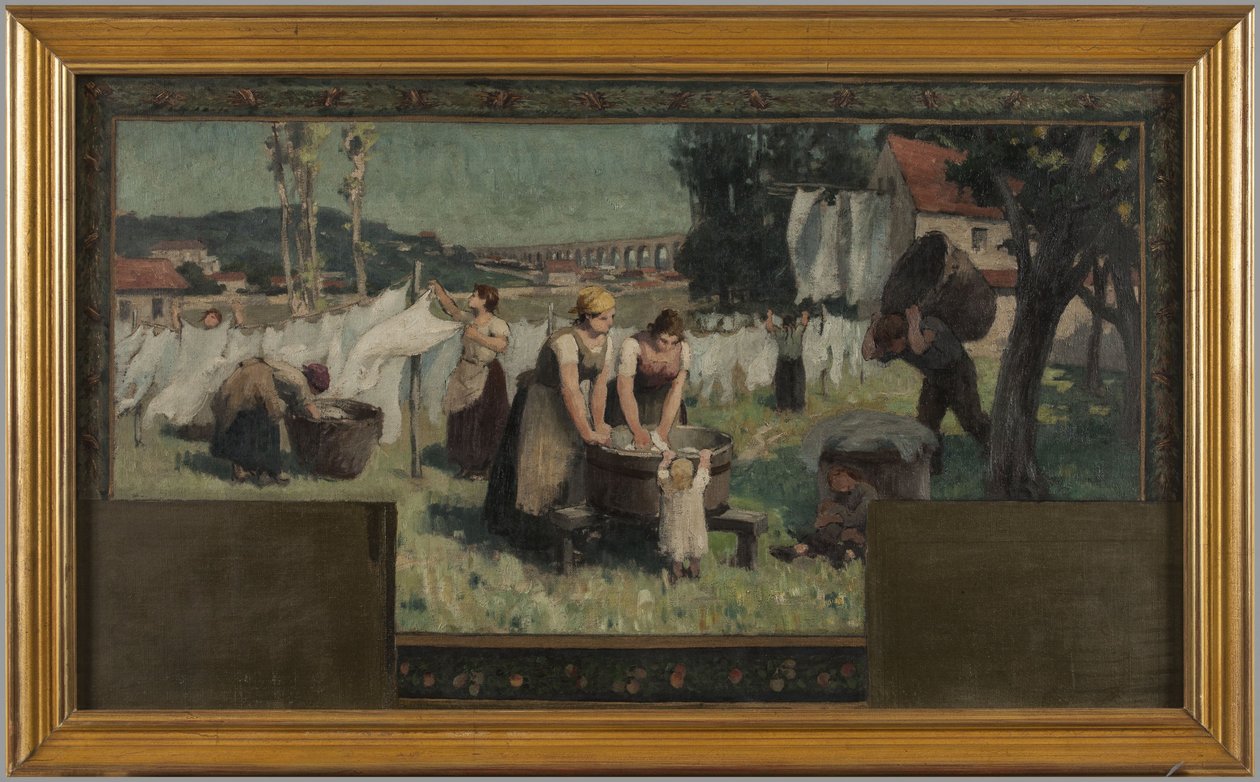 Az Arcueil-Cachan városháza vázlata: Les Blanchisseuses alkotó: Paul Albert Baudouin