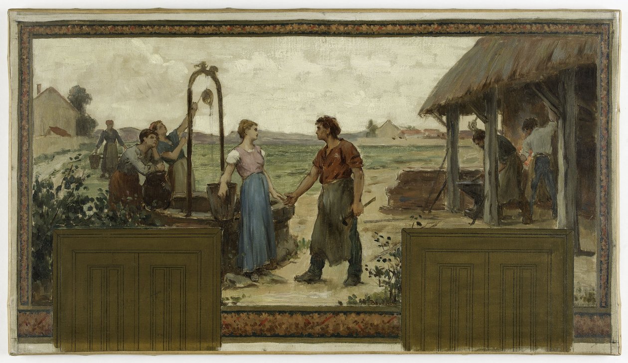 A Saint-Maur-des-Fossés-i városháza vázlata: Les fiançailles, 1883 (olaj, vászon) alkotó: Paul Albert Baudouin