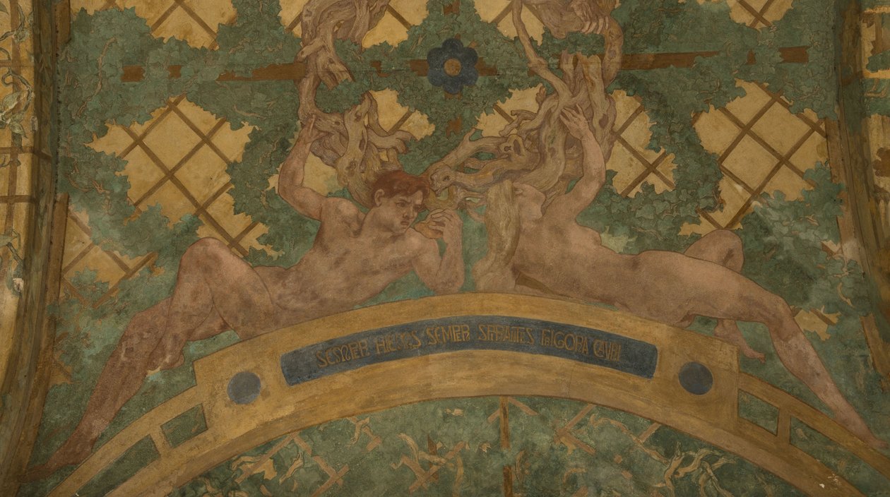 Az évszakok : Tél, 1909 és 1910 között (építészeti környezet) alkotó: Paul Albert Baudouin