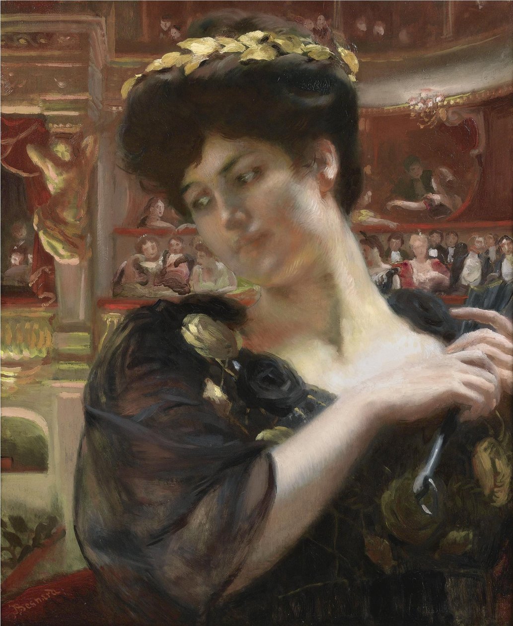 The Comedie Francaise. Gabrielle Réjane színésznő portréja 1856-1920 alkotó: Paul Albert Besnard