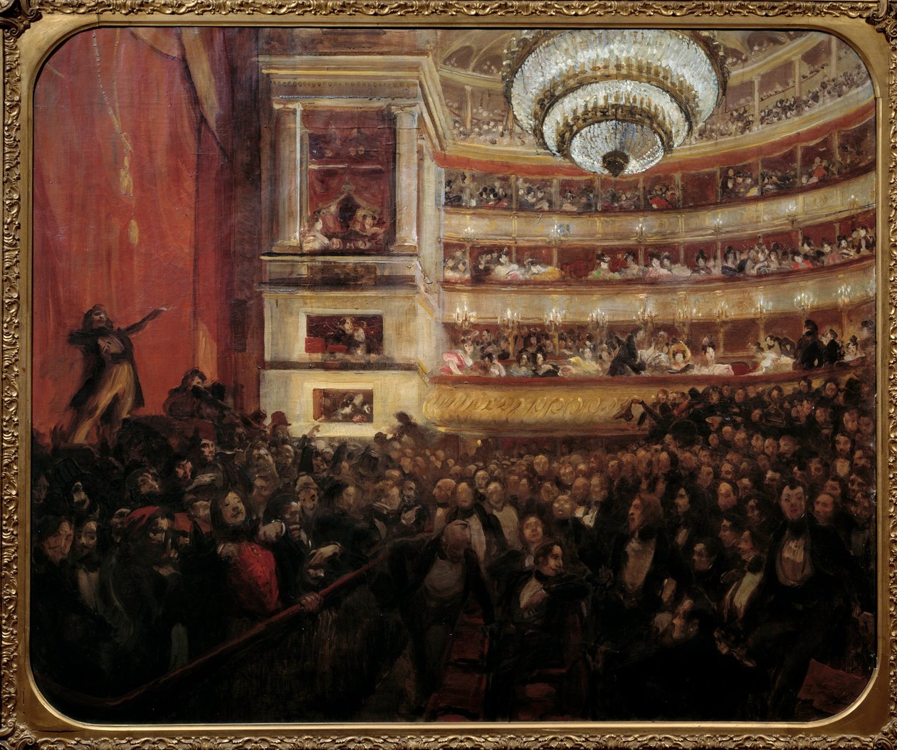 A Hernani premierje Victor Hugo (1802-1885) „Hernani” című darabjának premierje a Comedie Francaise-ben 1830.02.25-én. Paul Albert Besnard (1849-1934) festménye 19. század V. 1,05x1,22 m Párizs, Victor Hugo ház alkotó: Paul Albert Besnard