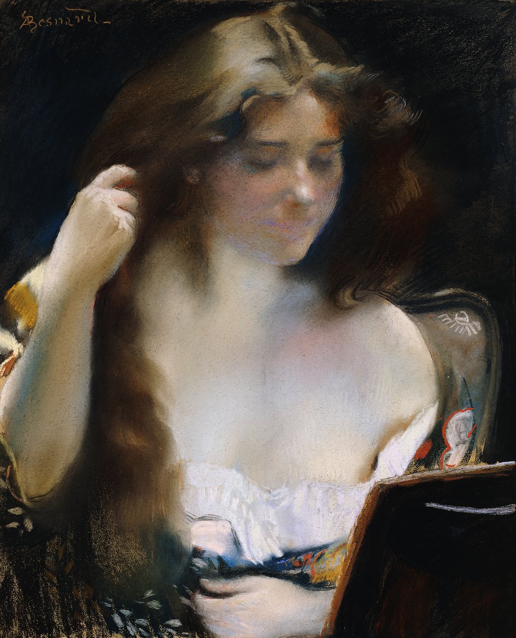 Fiatal nő a WC-ben; Fiatal nő a WC-jében, alkotó: Paul Albert Besnard