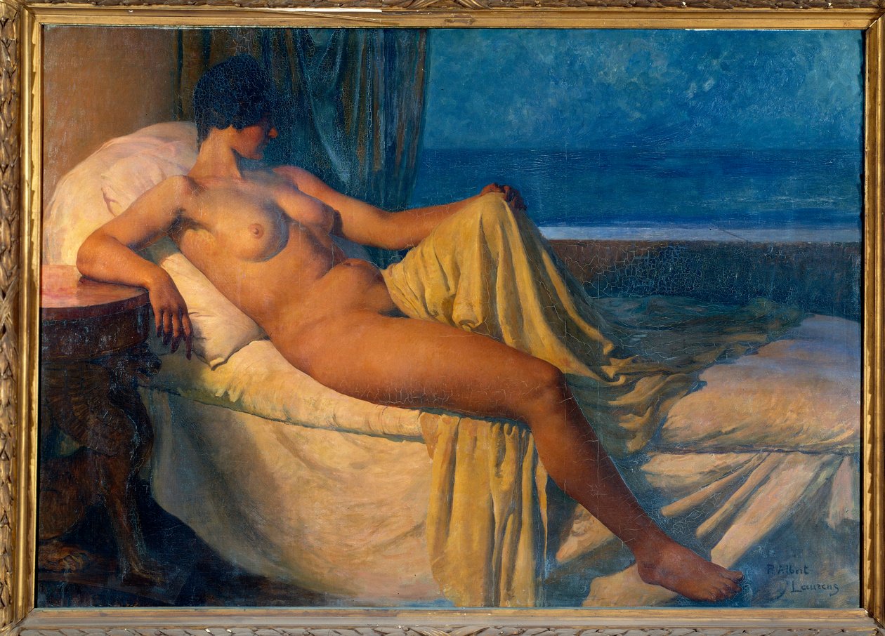 Didon. Paul Albert Laurens (1870-1934) festménye, XX. Olajfestmény. Mérete: 1,45 x 2,09 m. Párizs, Musee Du Pete Palais alkotó: Paul Albert Laurens