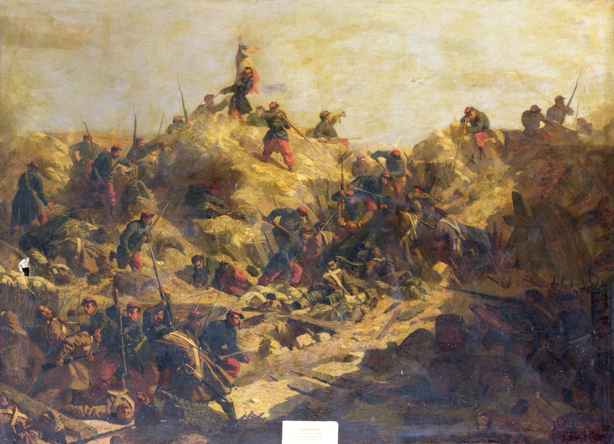 A Stratégiai domb elfoglalása Szevasztopol ostroma alatt és Brancion tábornok halála, 1855. június 7. alkotó: Paul Alexandre Protais
