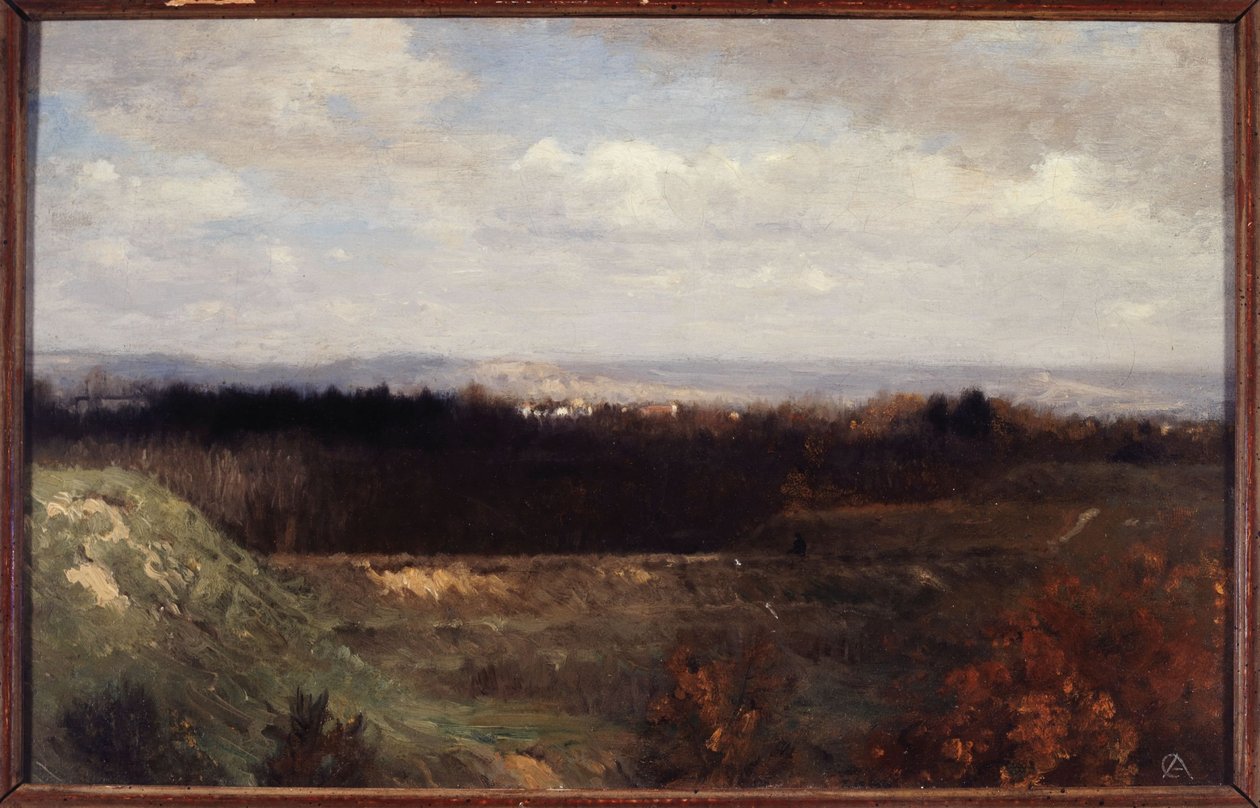 A Bois de Boulogne látképe a Suchet körútról, 1860 körül (olaj, vászon) alkotó: Paul Alfred de Curzon