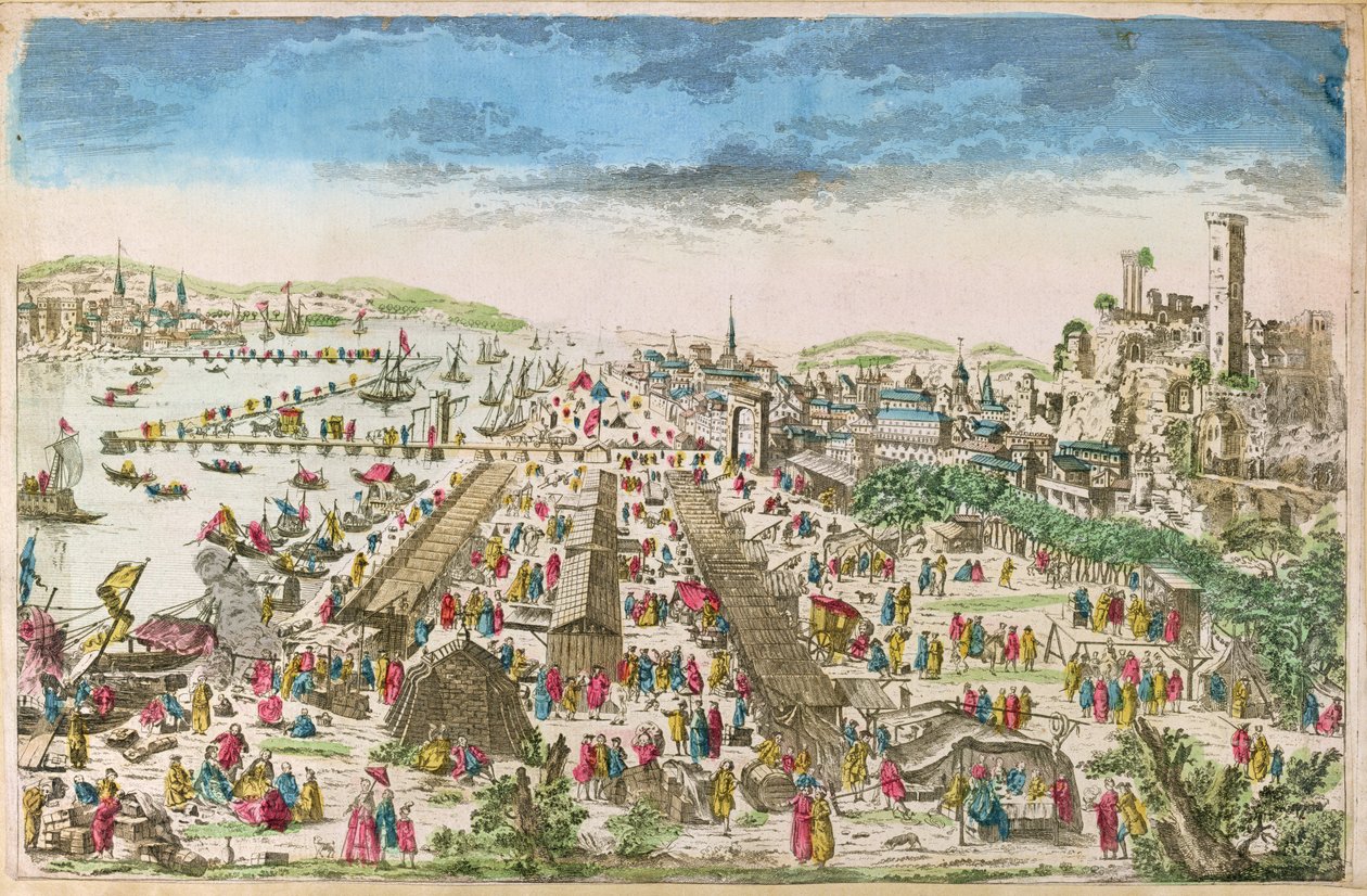 A Beaucaire-i vásár és Tarascon látványa alkotó: Paul André Basset