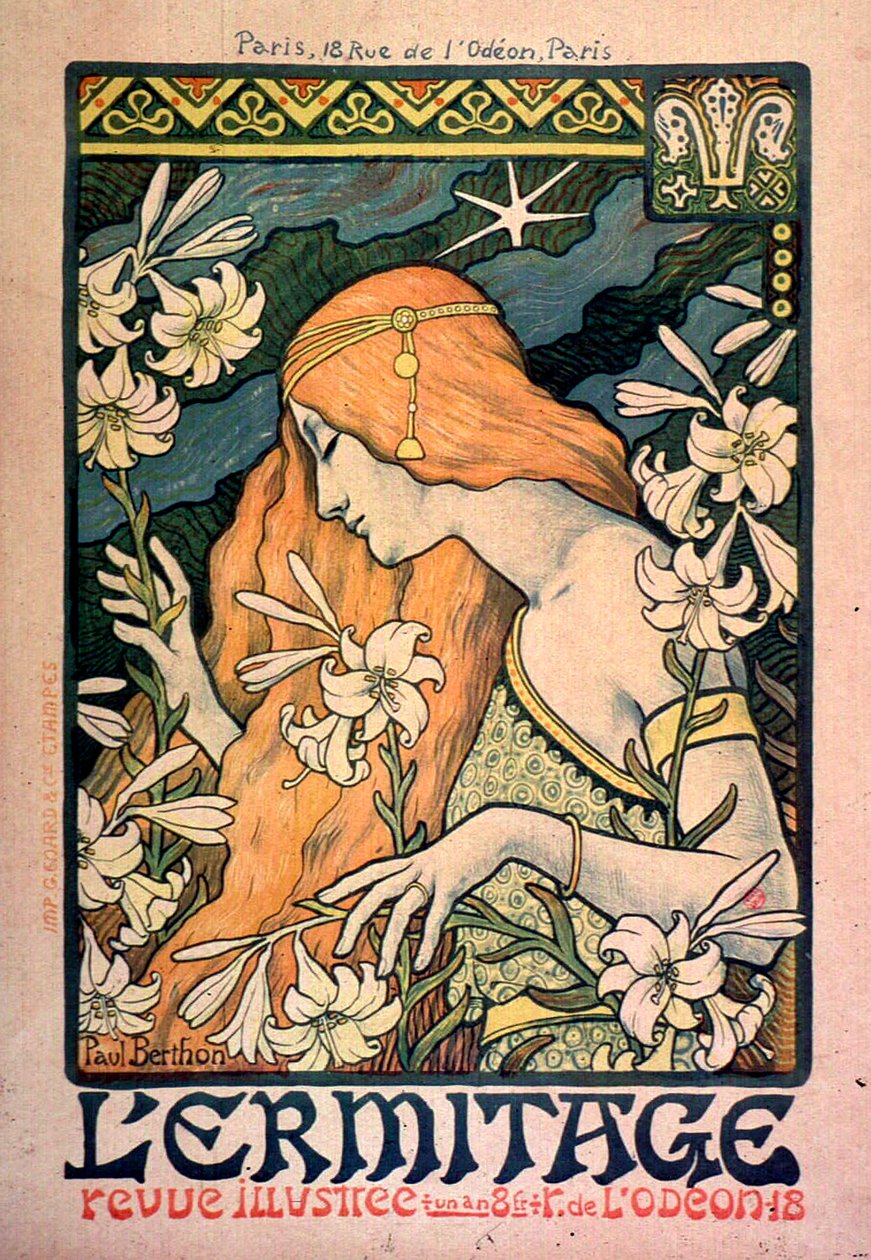 Az Ermitázs, illusztrált magazin, plakát, 1897. alkotó: Paul Berthon
