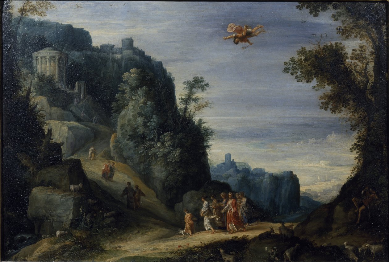 Mercury and Herse, 1605 körül (olaj, réz panel) alkotó: Paul Brill or Bril