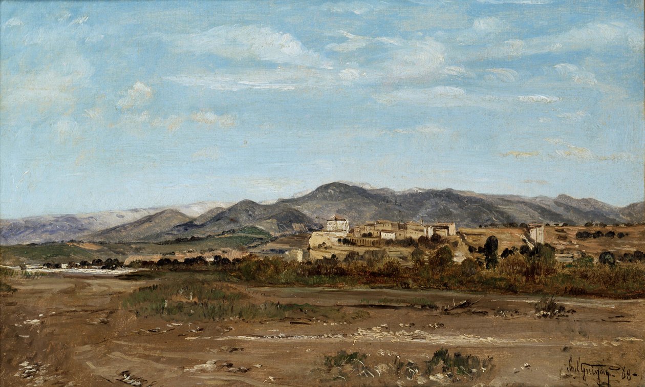 Lauris falu Vaucluse-ben, a Durance folyó partján, 1868 alkotó: Paul Camille Guigou