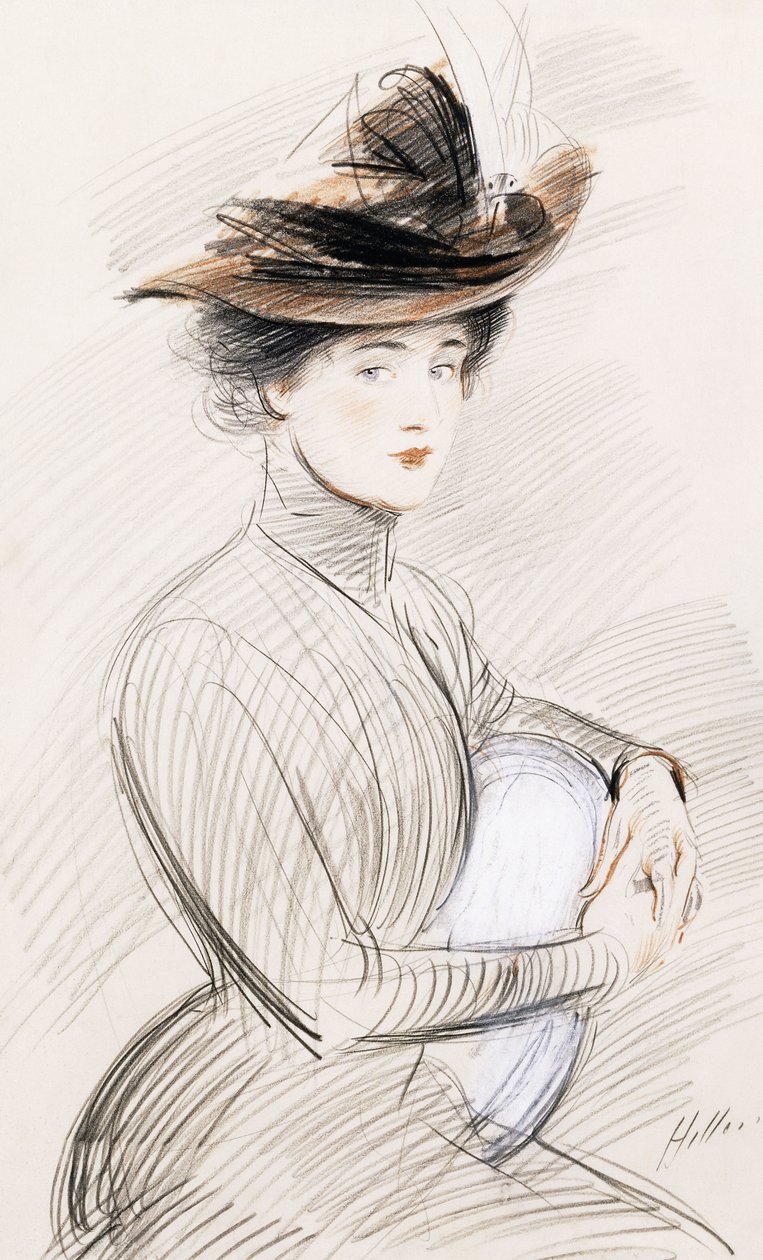 Egy elegáns hölgy, alkotó: Paul Cesar Helleu