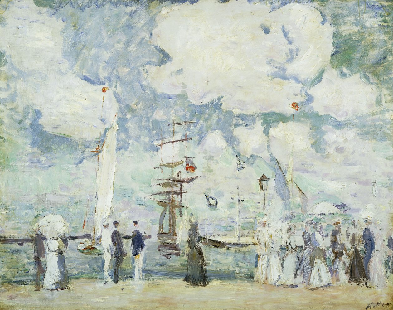 Kikötő bejárata Deauville-ben; Bejárat a Deauville-medencébe, alkotó: Paul Cesar Helleu