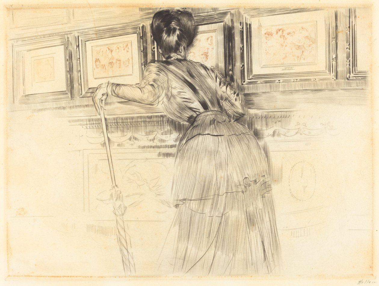 A Watteaus előtt a Louvre-ban alkotó: Paul Cesar Helleu