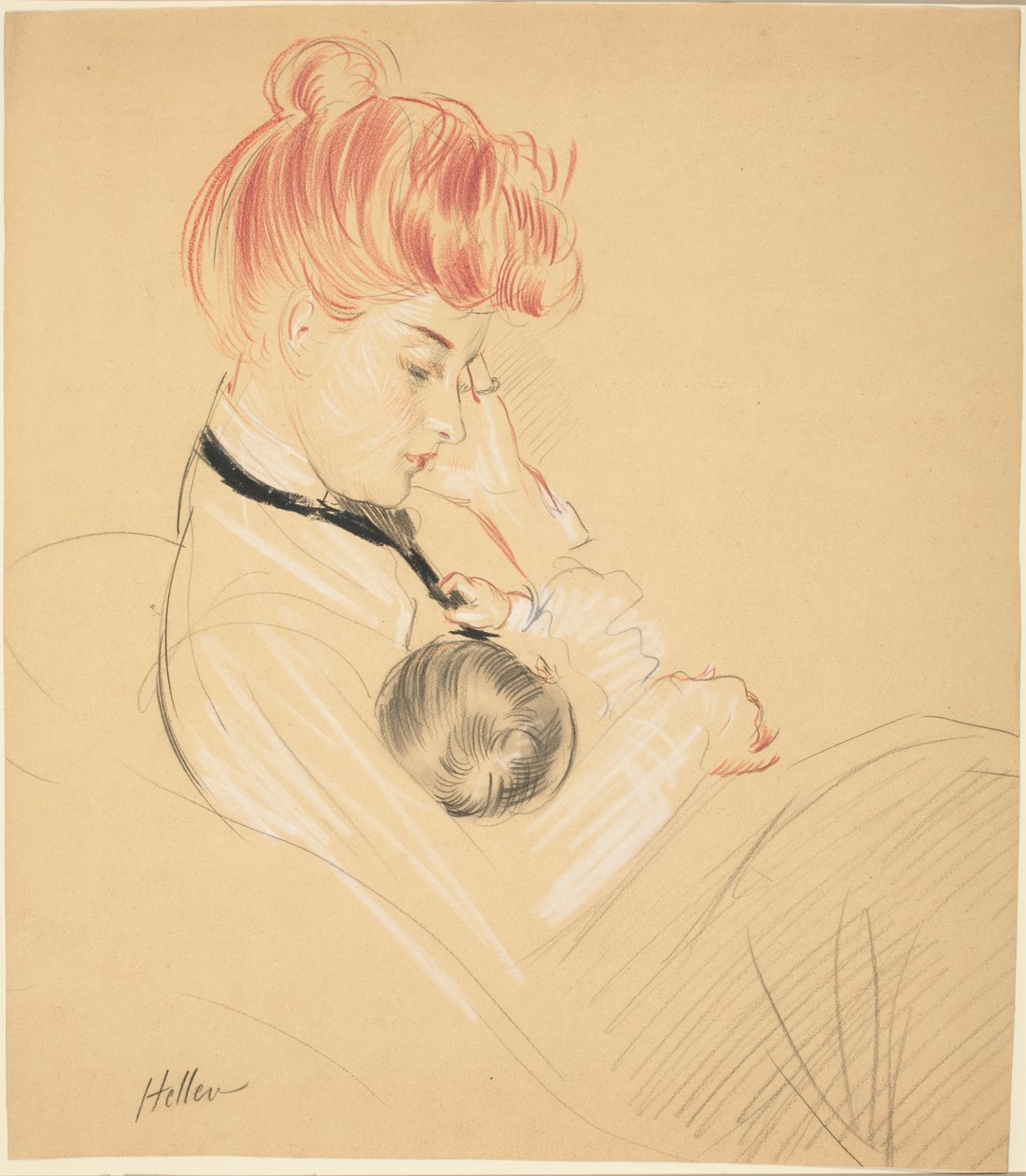Madame Helleu Cradling Paulette a karjában alkotó: Paul Cesar Helleu